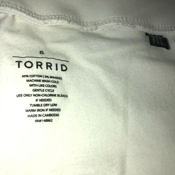 Torrid 2 prs White & Peach Leggings wms plus sz 6x(30) - Picture 5 of 12